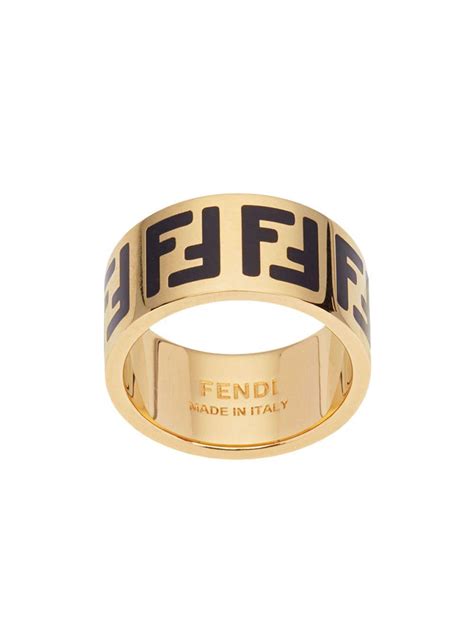 fendi ring black and gold|Fendi gold rings uk.